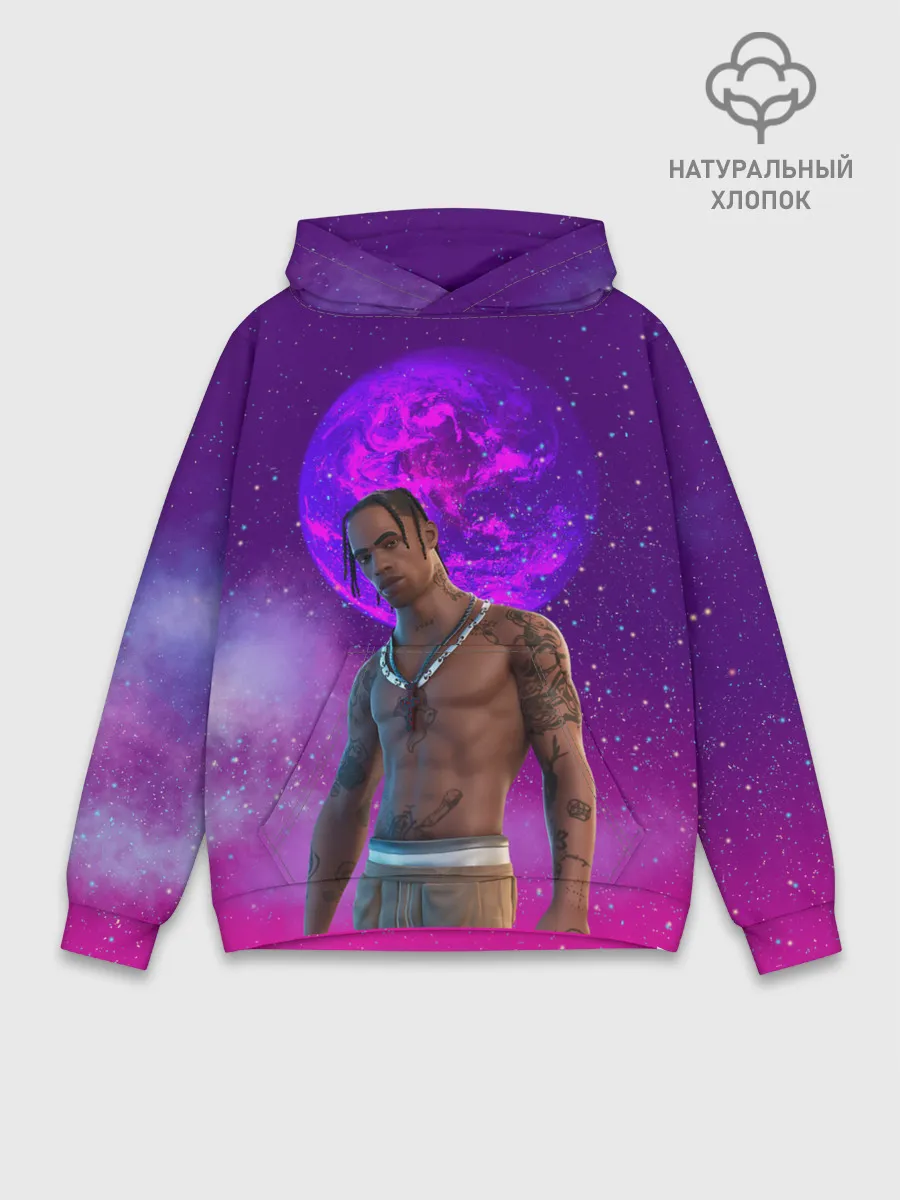 Худи мужской база хлопок / Travis Scott, Fortnite