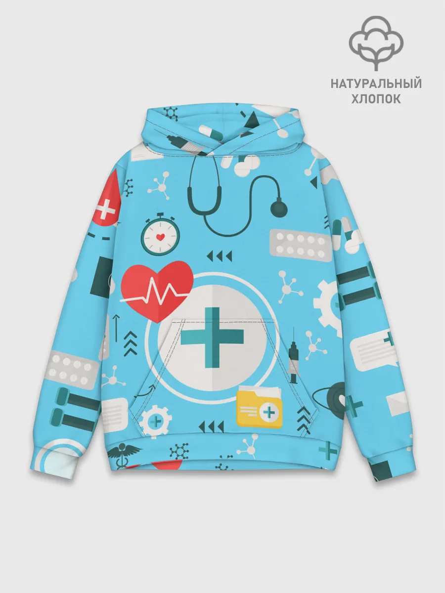 Худи мужской база хлопок / Лучший доктор