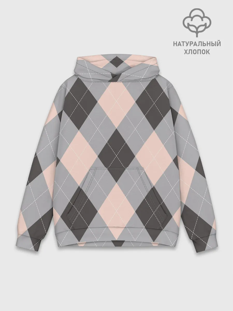 Худи мужской база хлопок / Шотландка | Tartan