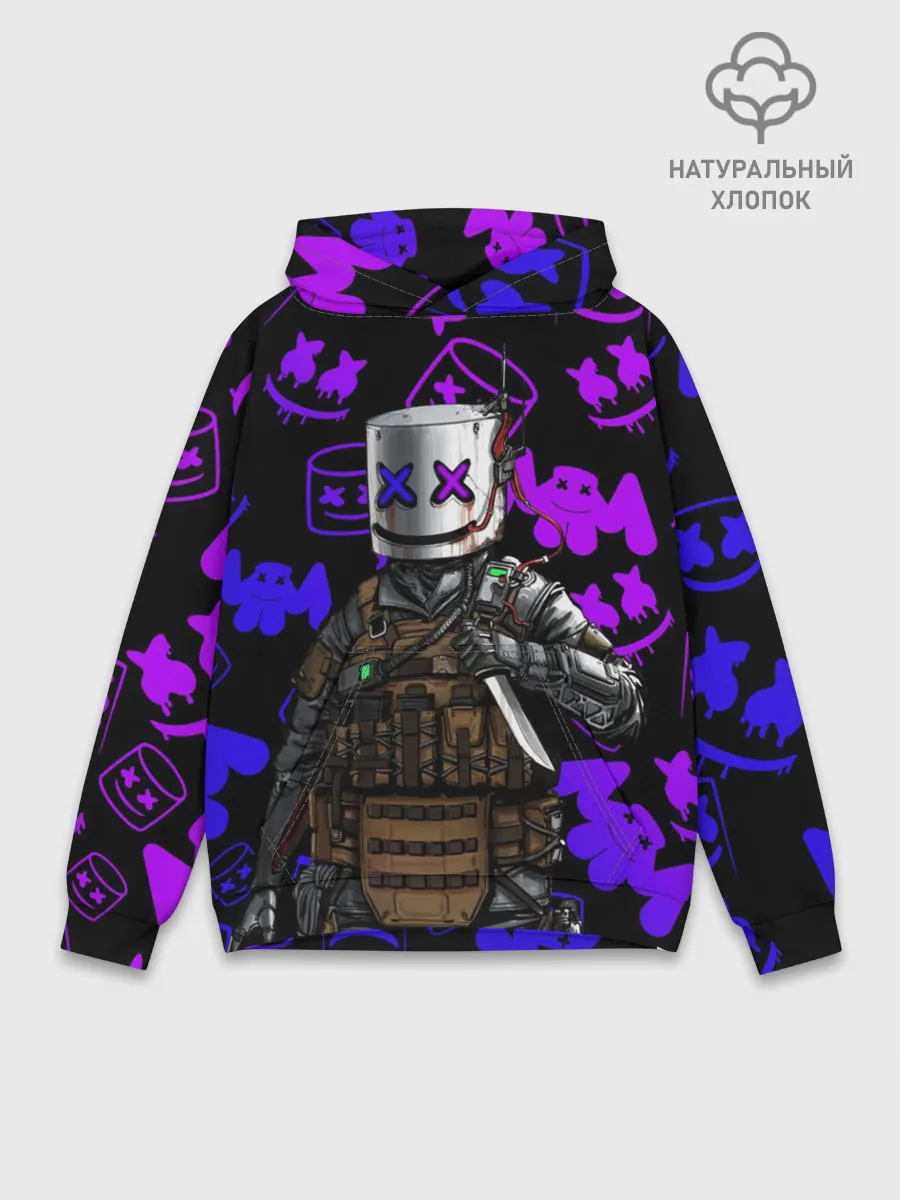 Худи мужской база хлопок / MARSHMELLO FORTNITE