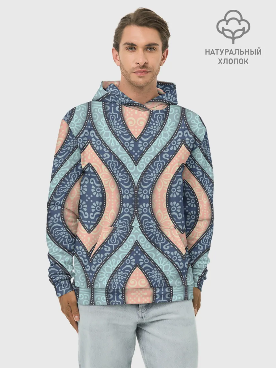 Худи мужской база хлопок / Восточный орнамент