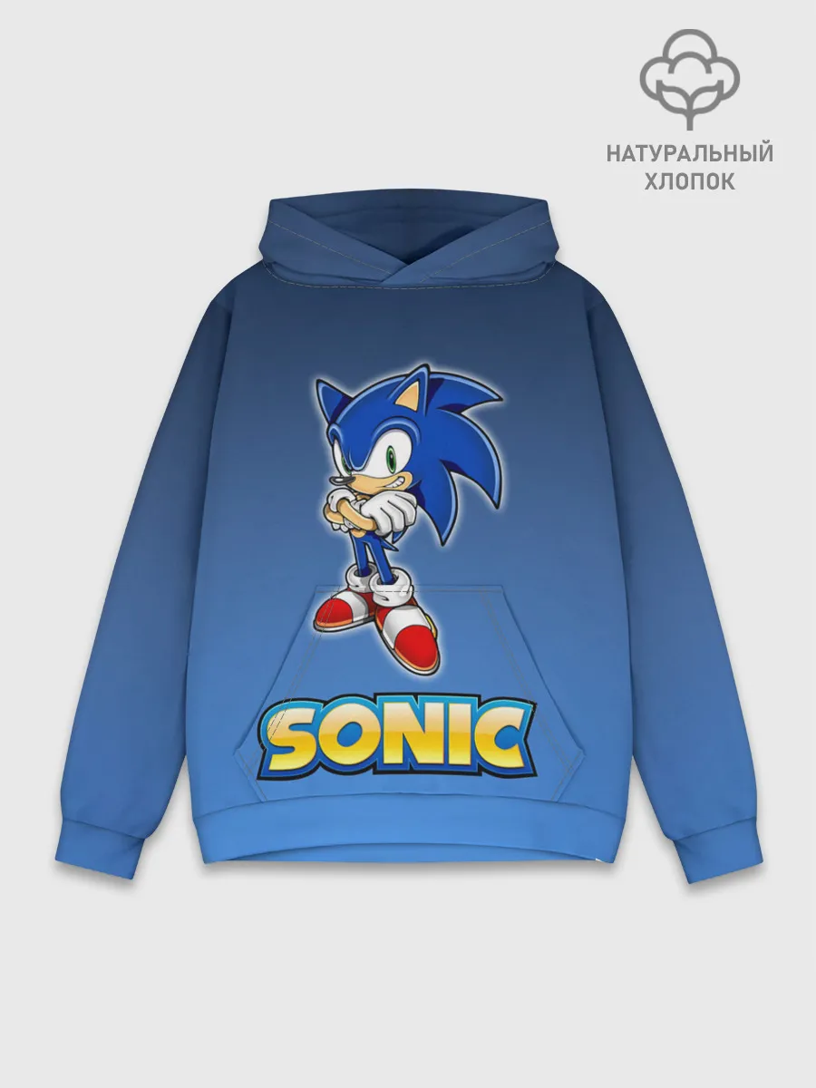 Худи мужской база хлопок / Соник