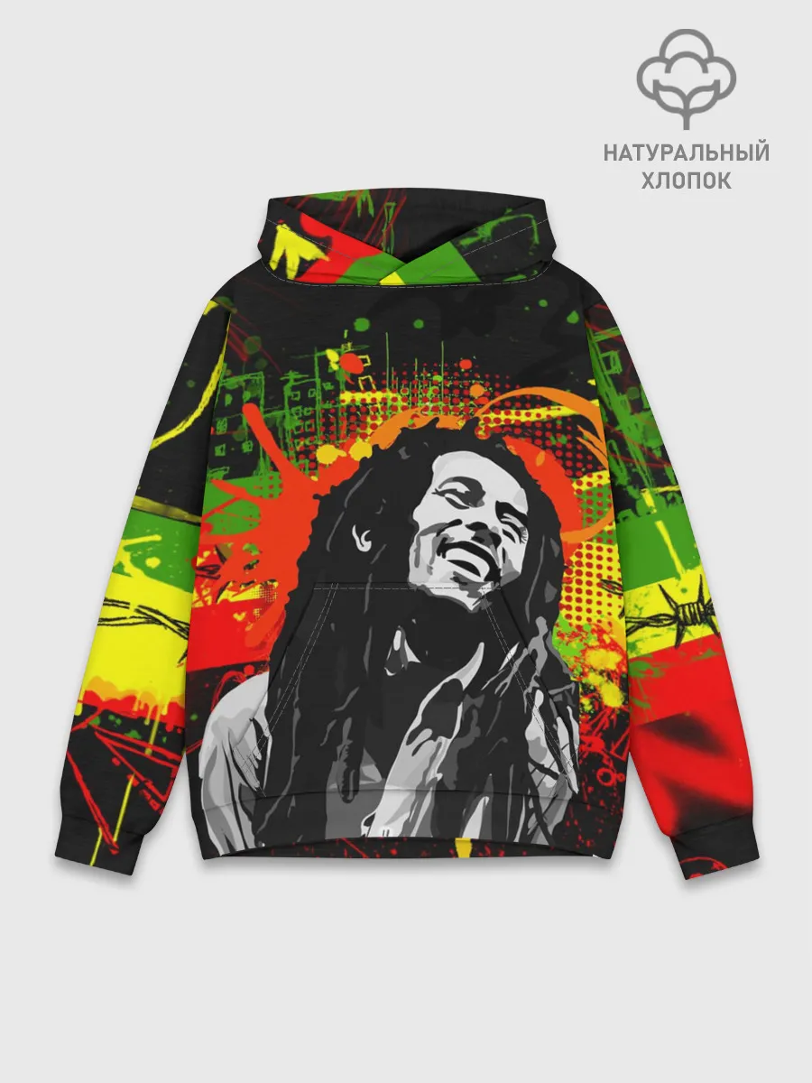 Худи мужской база хлопок / Боб Марли