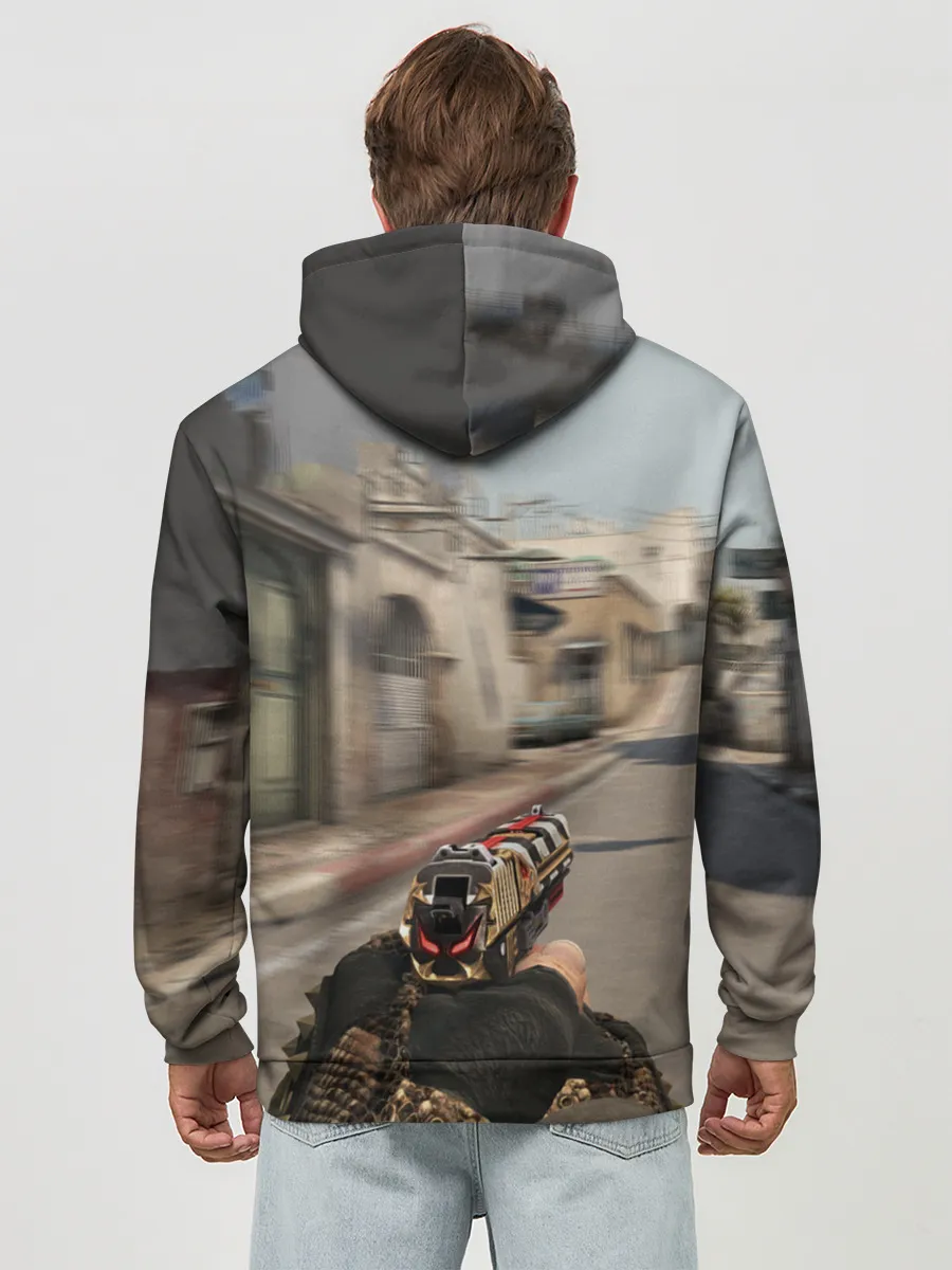 Худи мужской база хлопок / CS:GO - Ominous Look | Зловещий взгляд