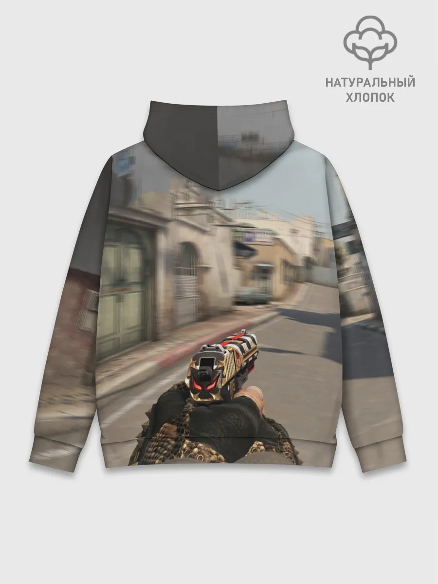 Худи мужской база хлопок / CS:GO - Ominous Look | Зловещий взгляд