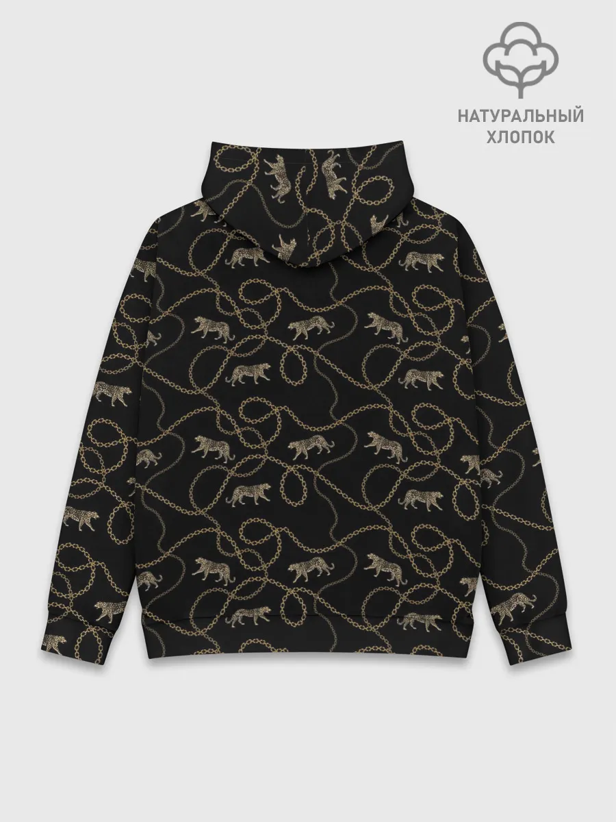 Худи мужской база хлопок / Леопарды и цепи