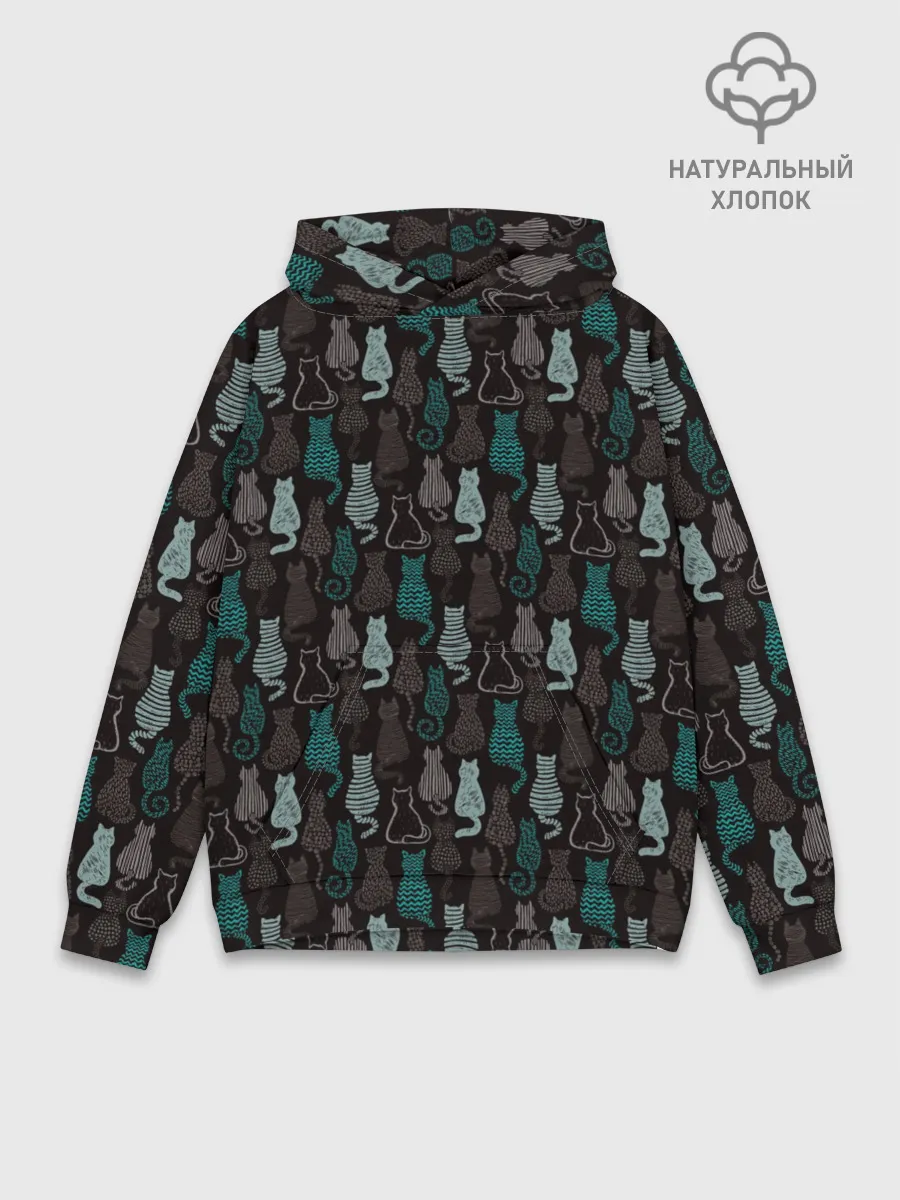 Худи мужской база хлопок / Котики