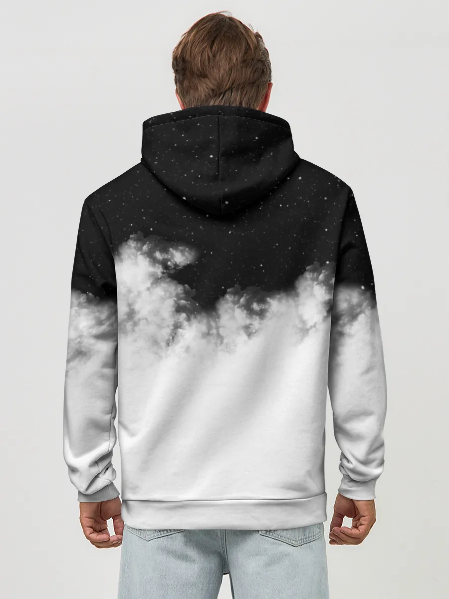 Худи мужской база хлопок / Galaxy wolf