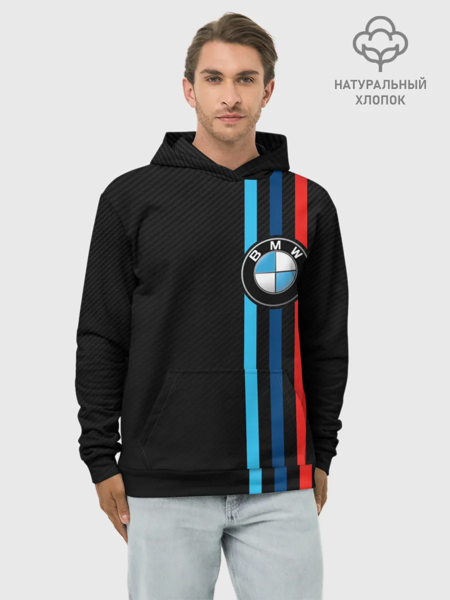 Худи мужской база хлопок / BMW M SPORT CARBON