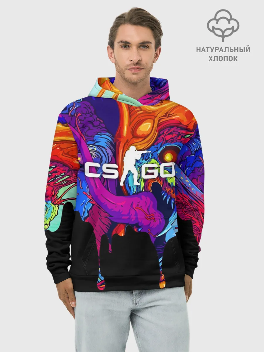 Худи мужской база хлопок / CS GO HYPER BEAST