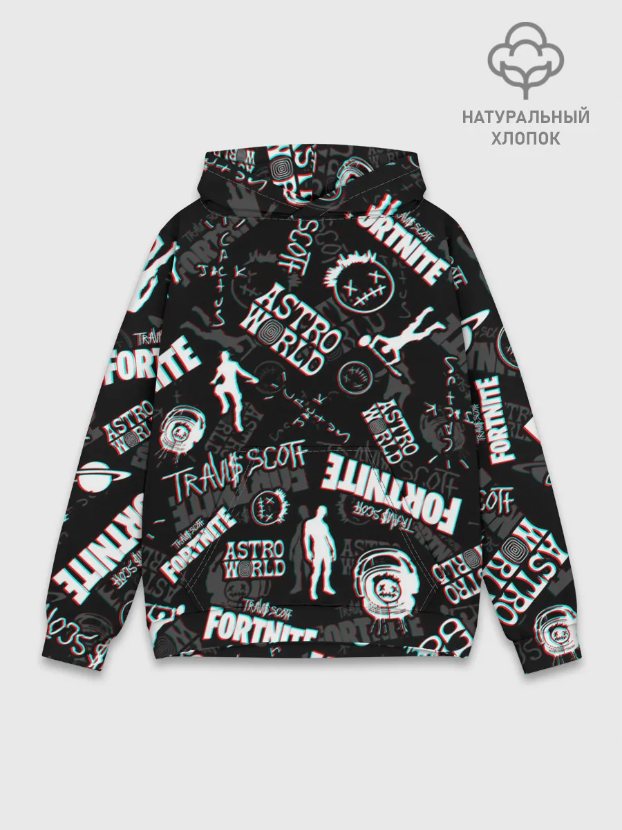 Худи мужской база хлопок / TRAVIS SCOTT+FORTNITE
