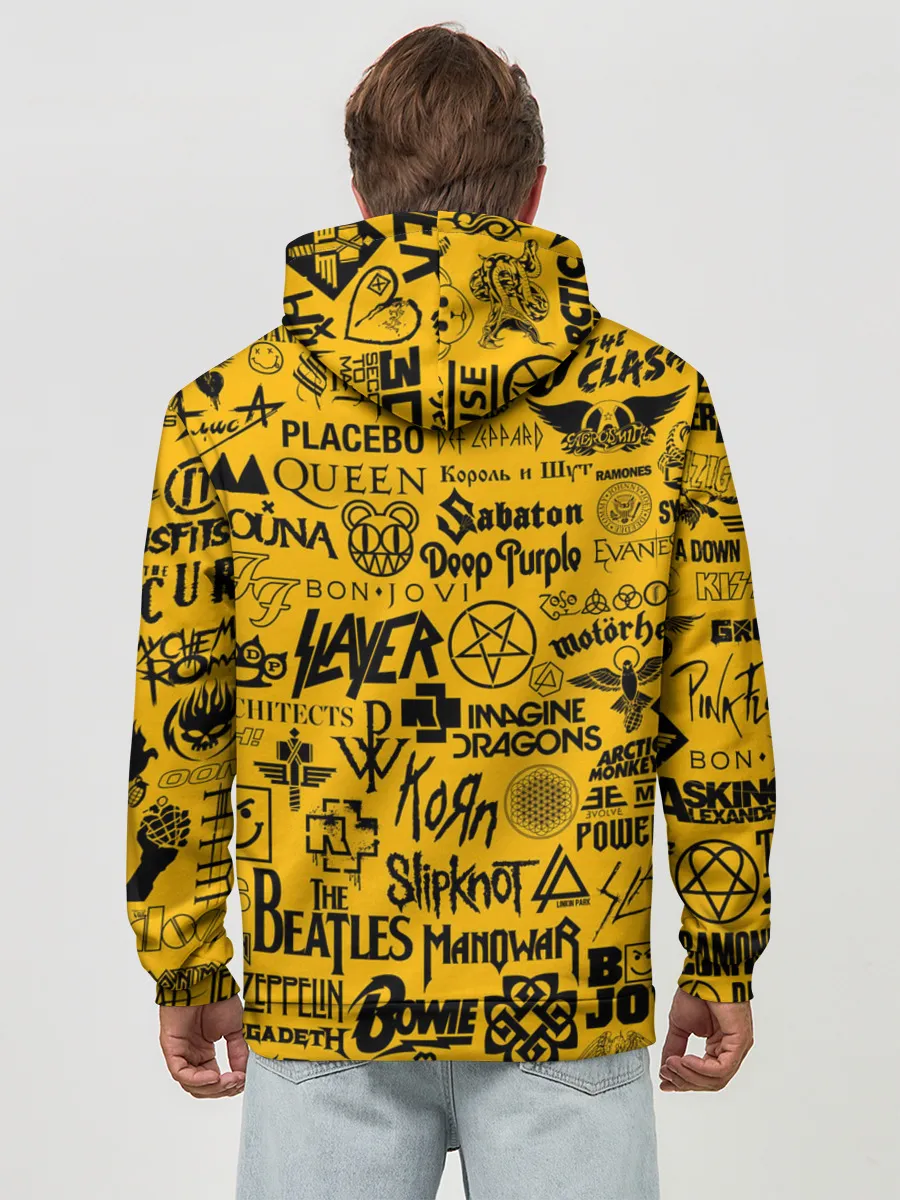 Худи мужской база хлопок / ЛОГОТИПЫ РОК ГРУПП