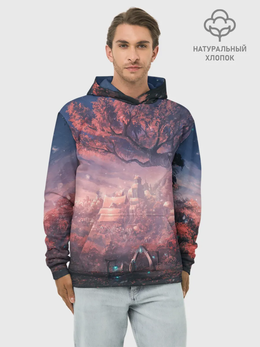 Худи мужской база хлопок / Anime art tree