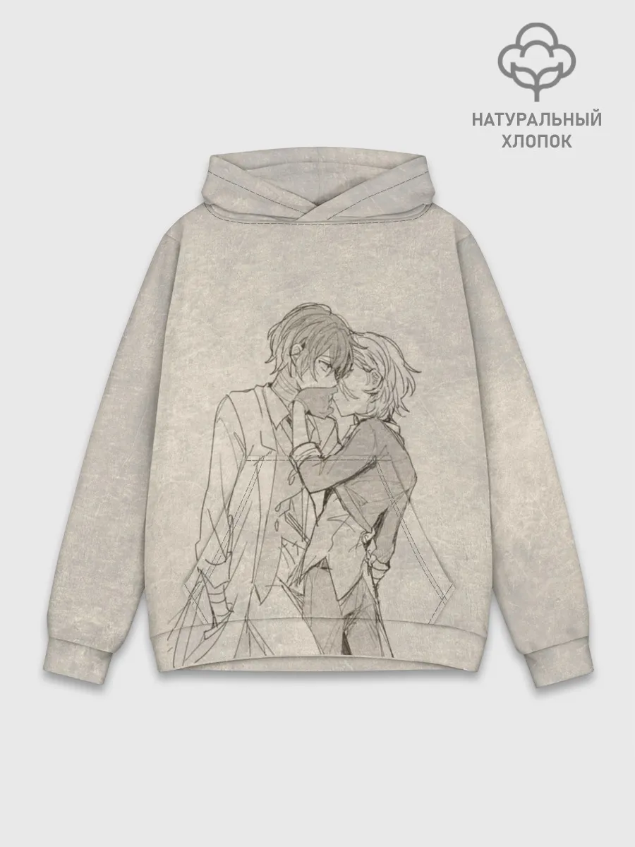 Худи мужской база хлопок / Дазай и Чуя