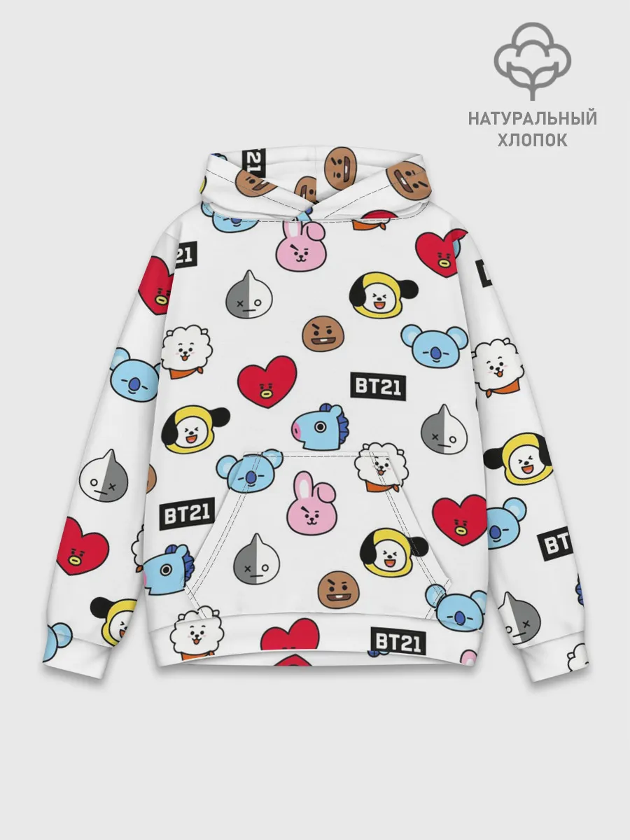 Худи мужской база хлопок / BTS | БТС | BANGTAN BOYS | BT21