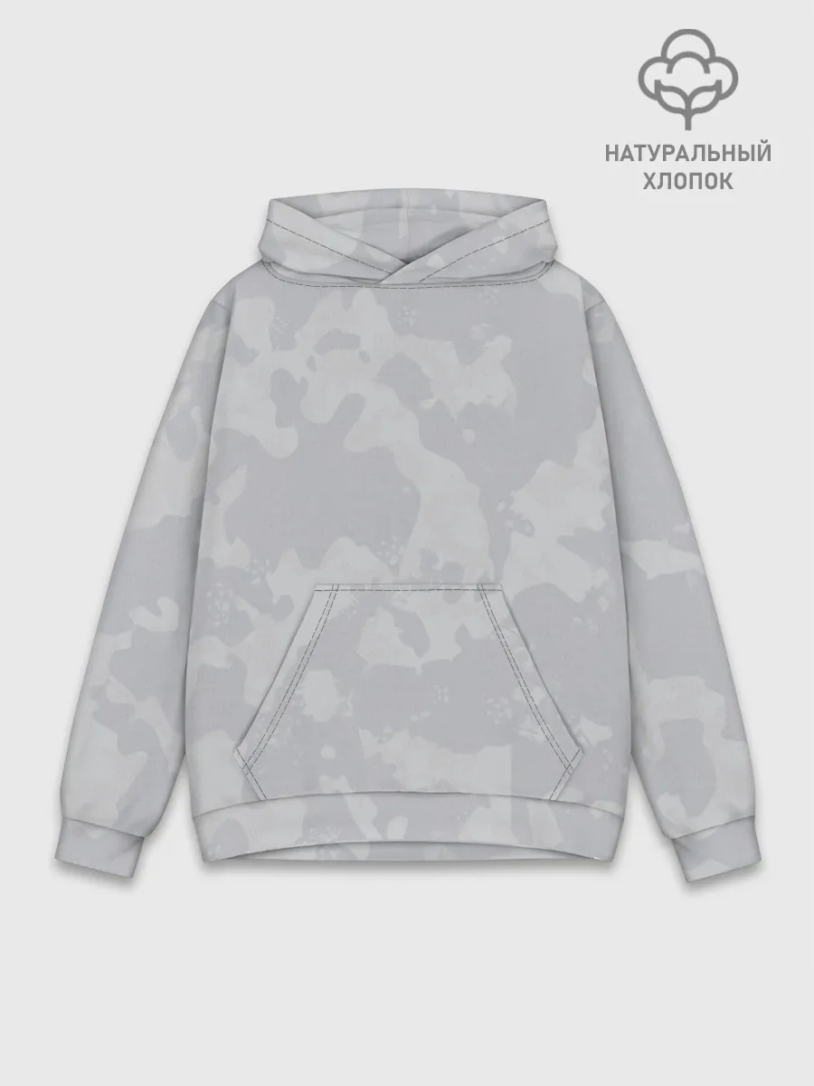 Худи мужской база хлопок / Светло-серая