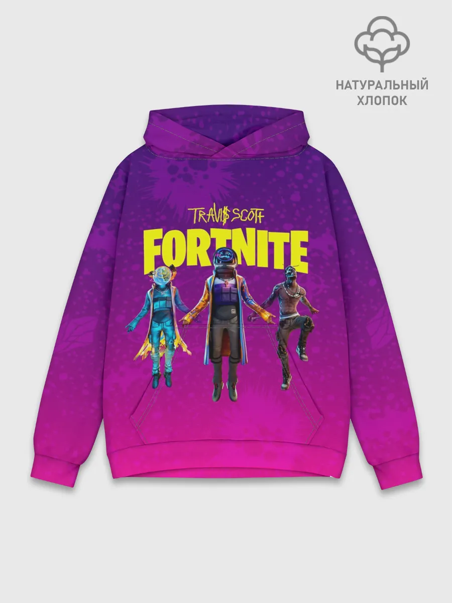 Худи мужской база хлопок / TRAVIS SCOTT+FORTNITE