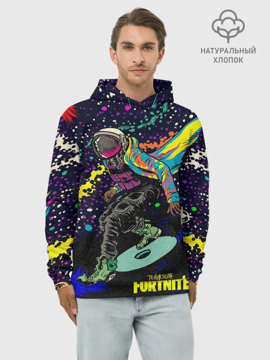 Худи мужской база хлопок / TRAVIS SCOTT+FORTNITE