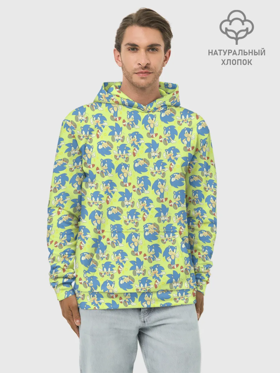 Худи мужской база хлопок / Соник