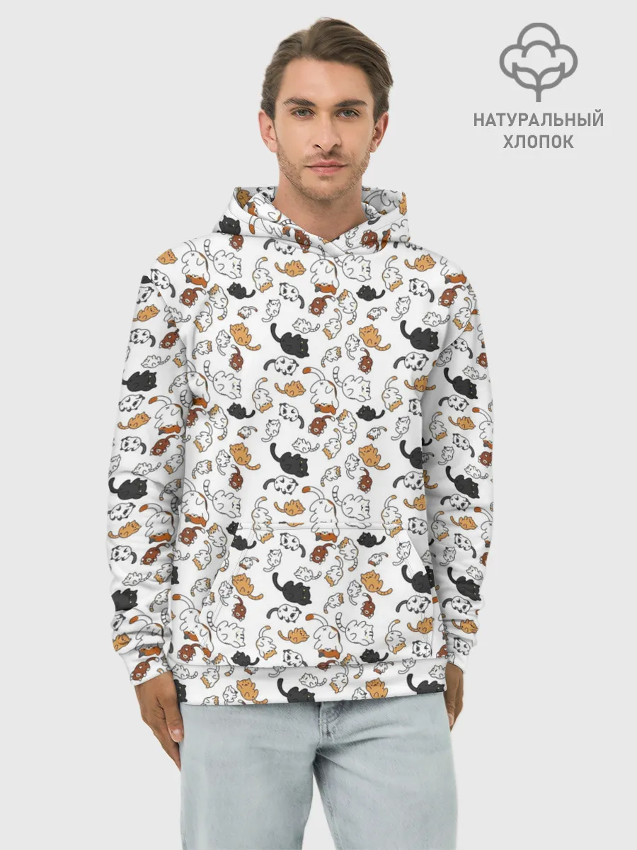 Худи мужской база хлопок / Котики