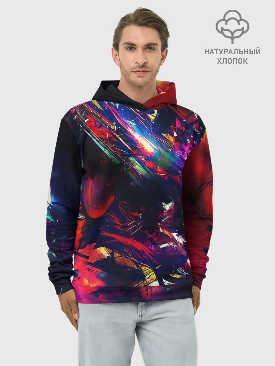 Худи мужской база хлопок / DIGITAL STRIPES