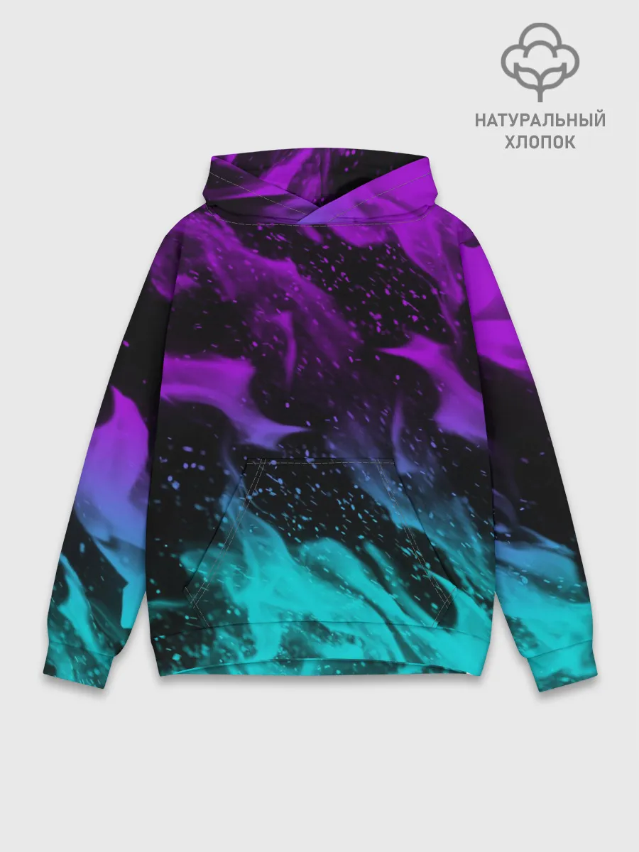 Худи мужской база хлопок / НЕОНОВЫЙ ОГОНЬ