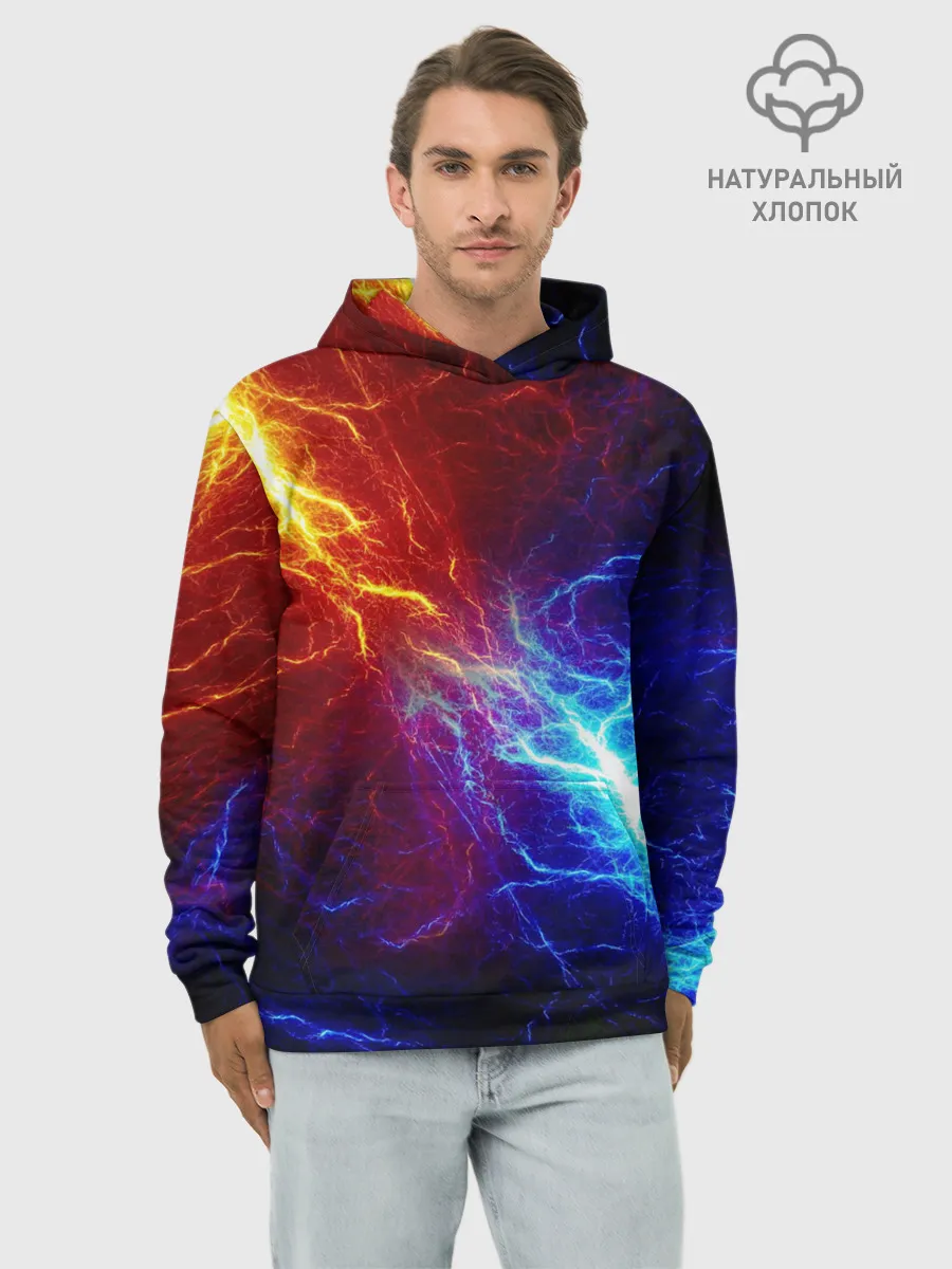 Худи мужской база хлопок / БИТВА МОЛНИЙ / BATTLE FLASH