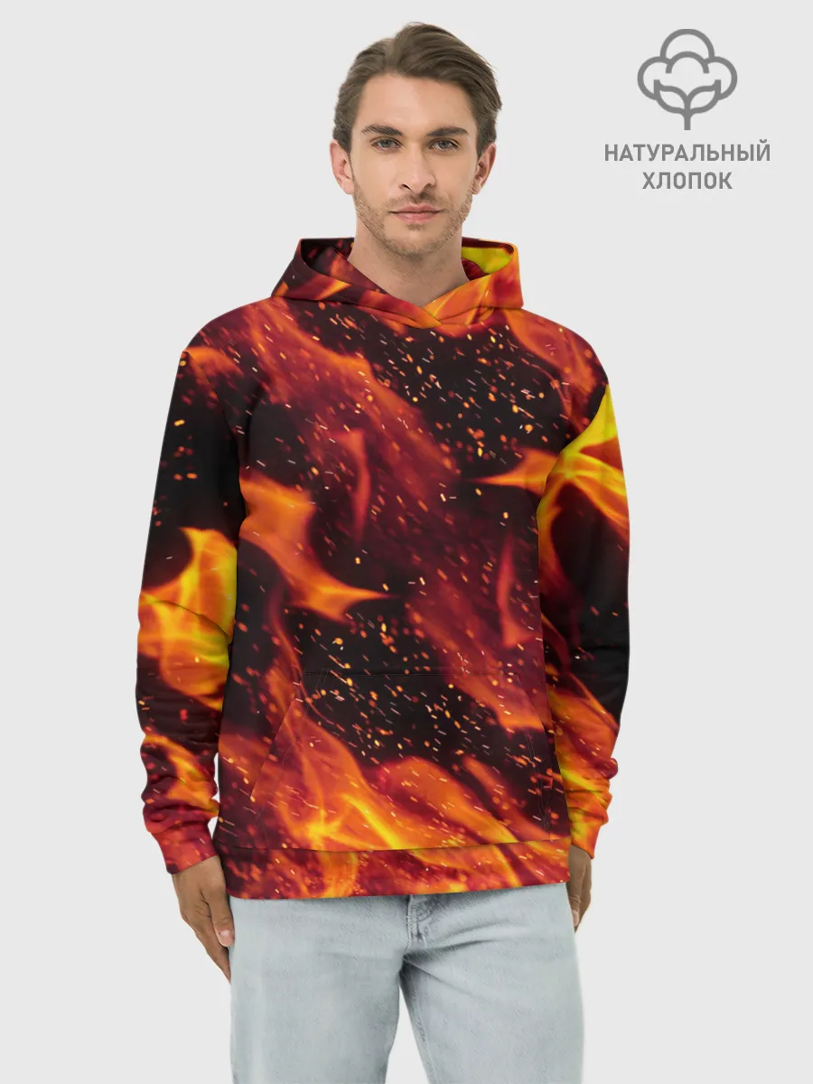 Худи мужской база хлопок / ЯЗЫКИ ПЛАМЕНИ