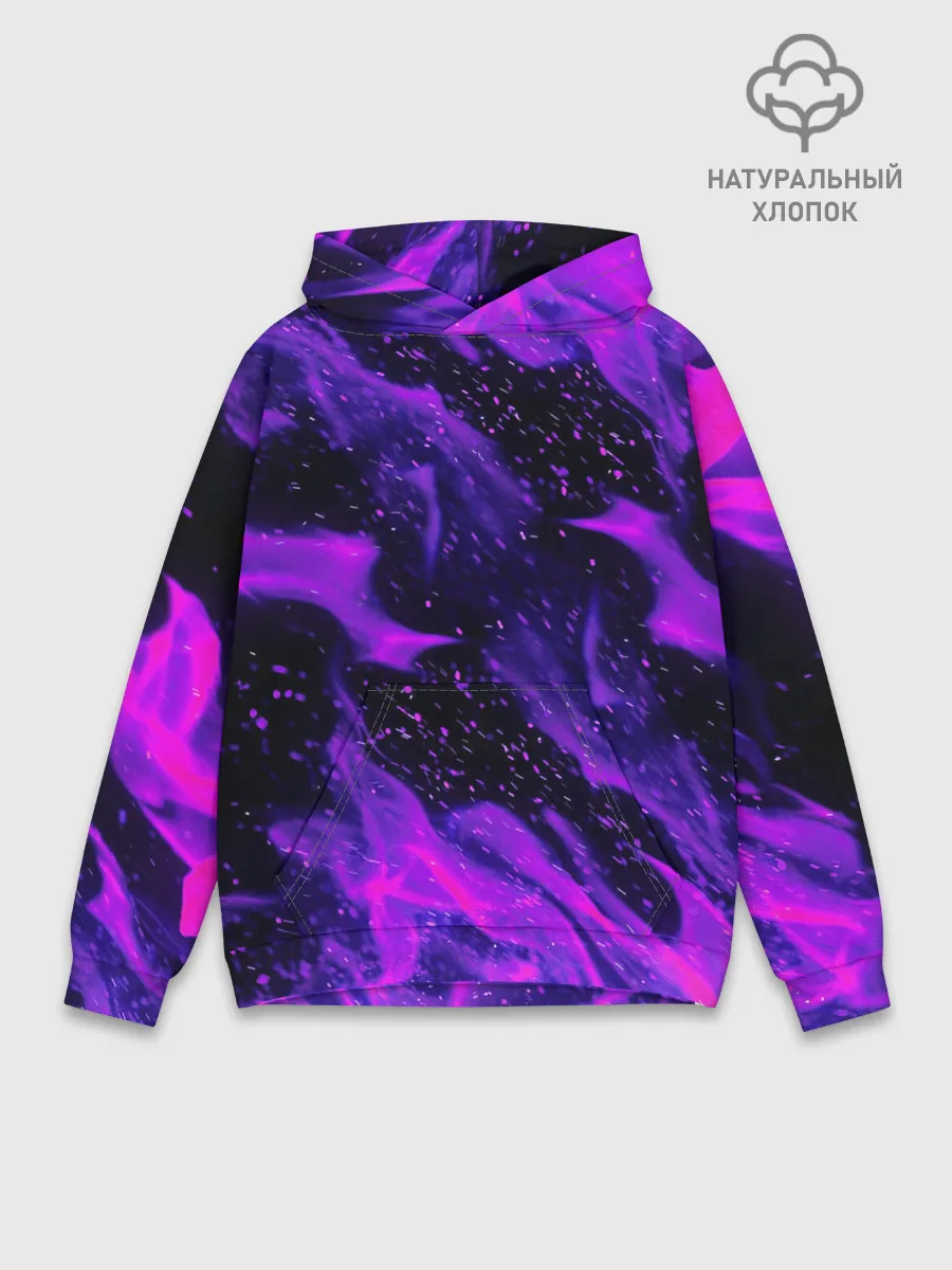 Худи мужской база хлопок / ФИОЛЕТОВЫЙ ОГОНЬ