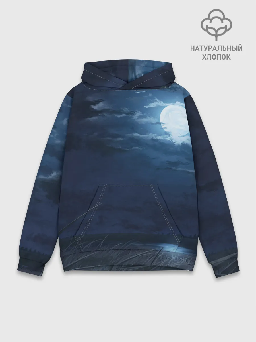 Худи мужской база хлопок / Ночное поле