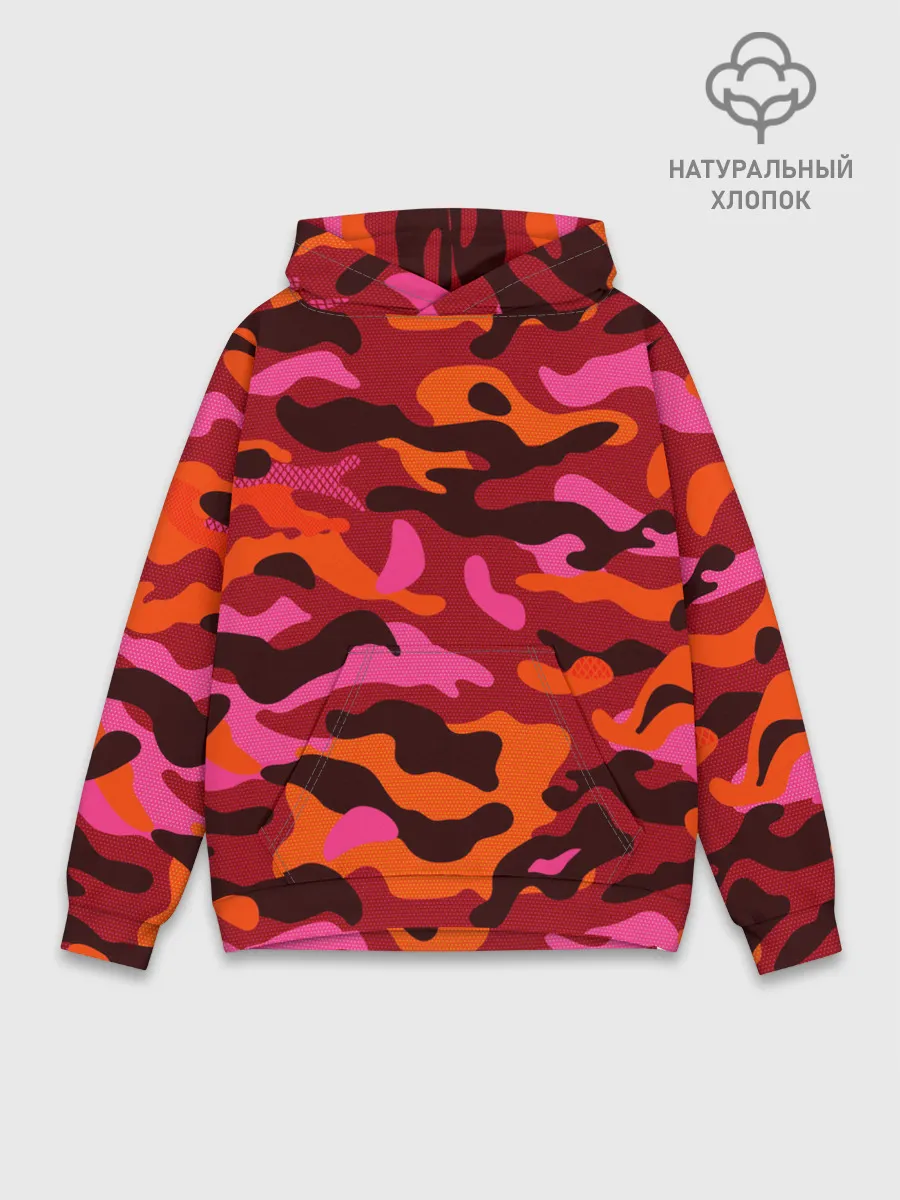Худи мужской база хлопок / CAMOUFLAGE RED