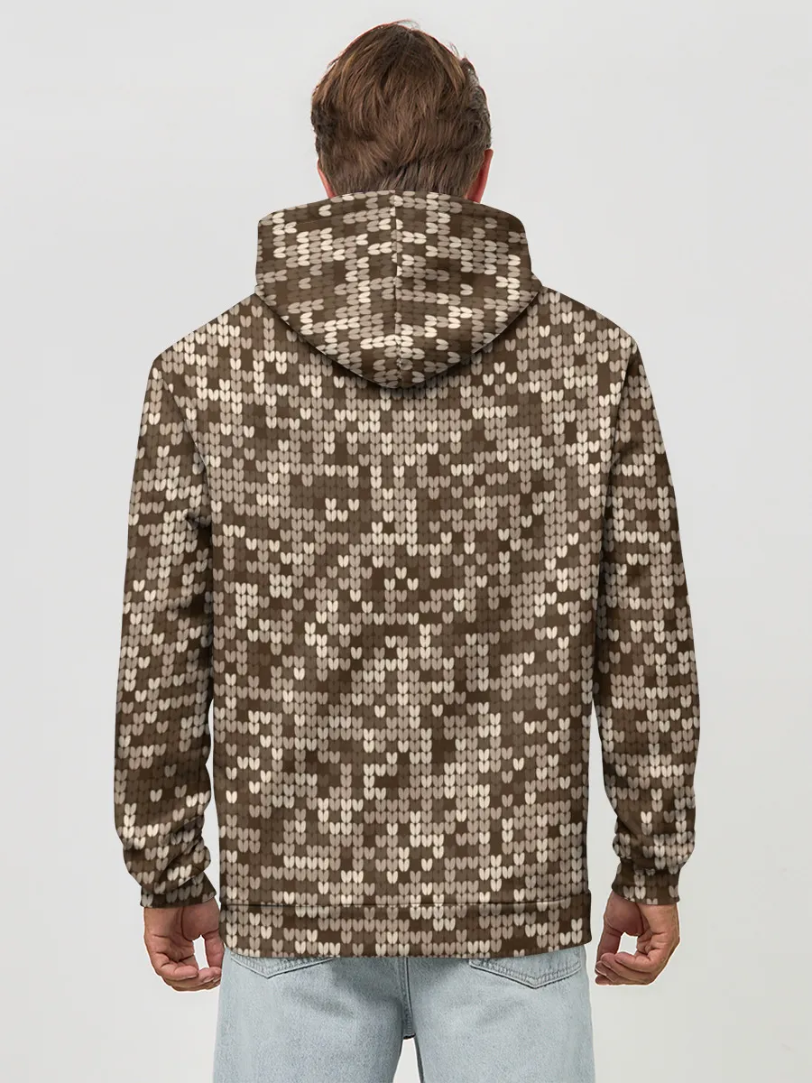 Худи мужской база хлопок / ВЯЗАНЫЙ КАМУФЛЯЖ