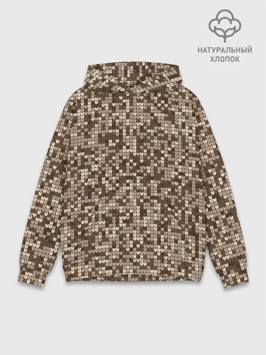 Худи мужской база хлопок / ВЯЗАНЫЙ КАМУФЛЯЖ