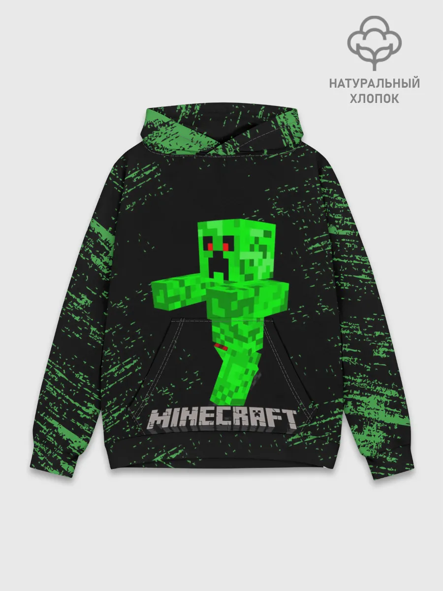 Худи мужской база хлопок / MINECRAFT CREEPER