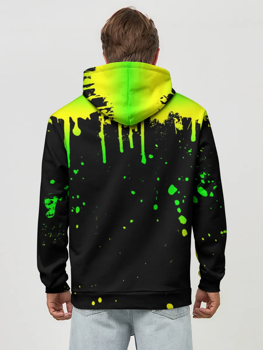 Худи мужской база хлопок / НЕОНОВЫЕ ПОДТЕКИ