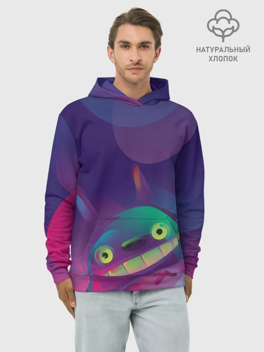 Худи мужской база хлопок / Тоторо выглядывает