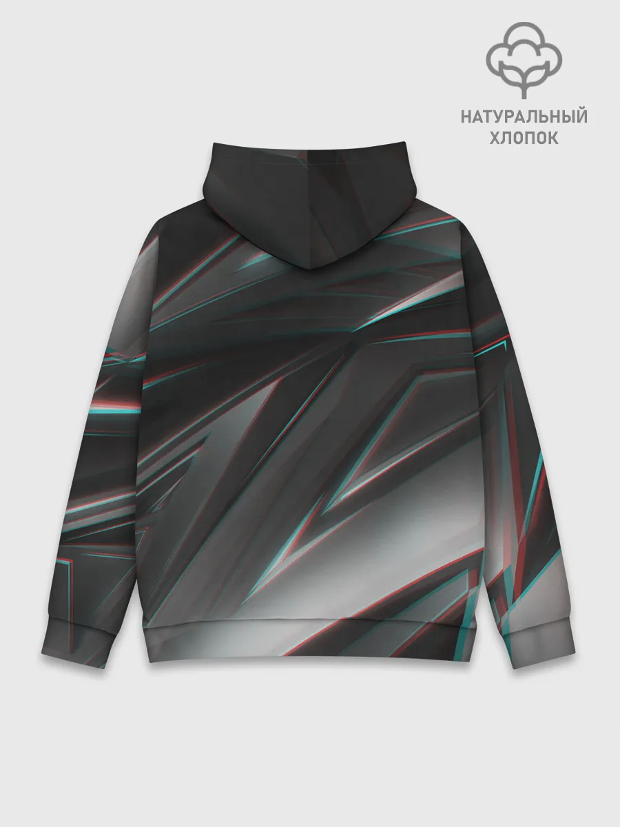 Худи мужской база хлопок / GEOMETRY STRIPES GLITCH