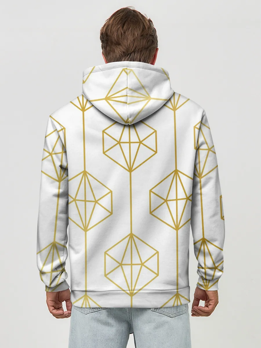 Худи мужской база хлопок / Геометрический орнамент золото