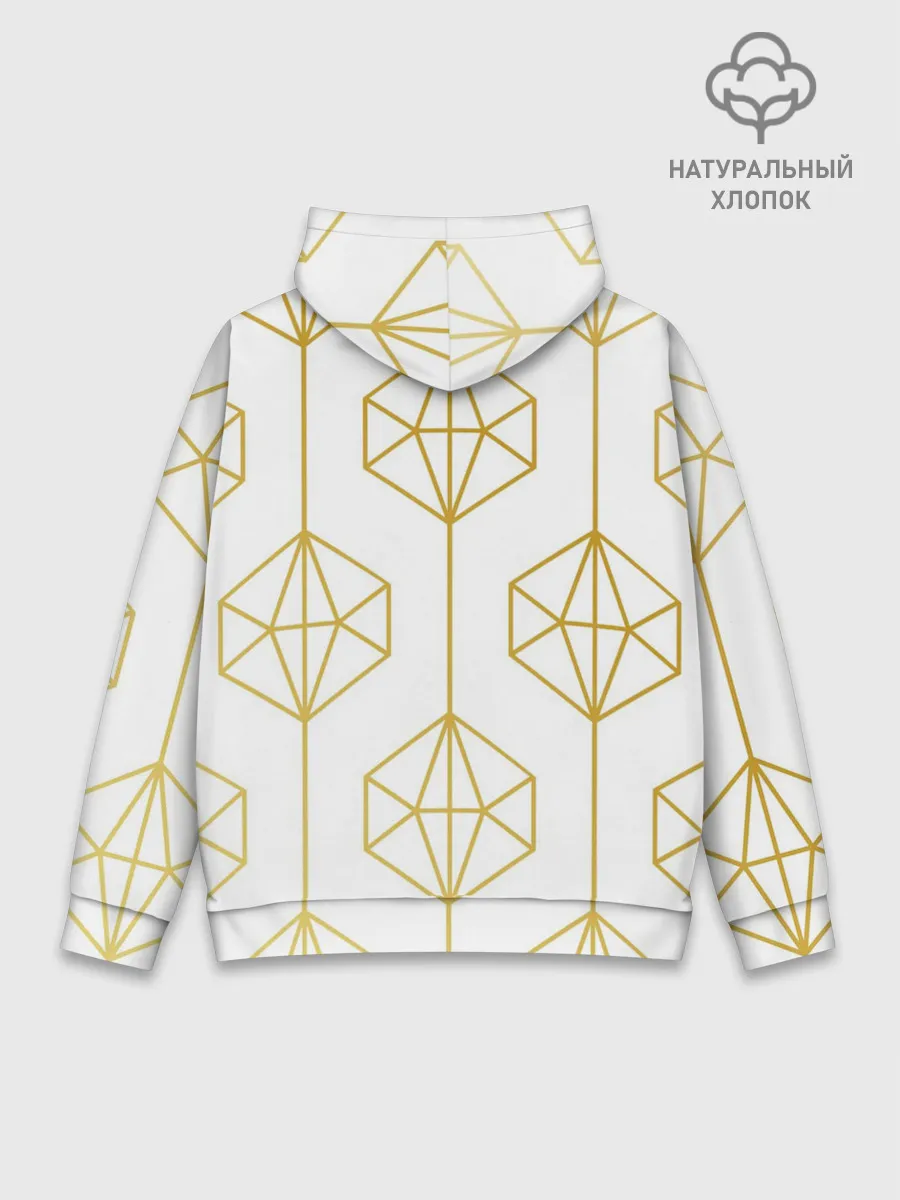 Худи мужской база хлопок / Геометрический орнамент золото