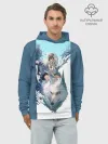 Худи мужской база хлопок / Mononoke голубое небо