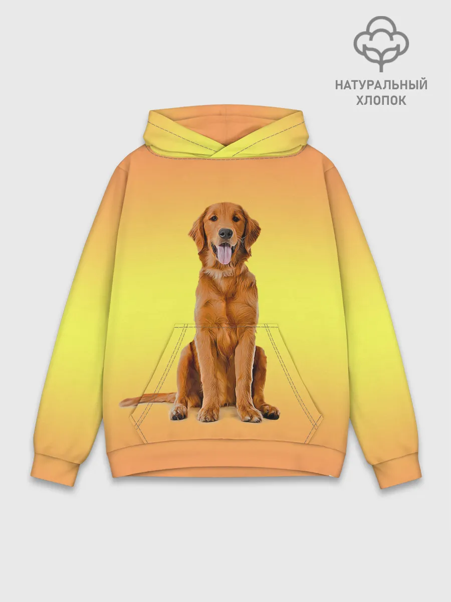 Худи мужской база хлопок / Золотистый ретривер