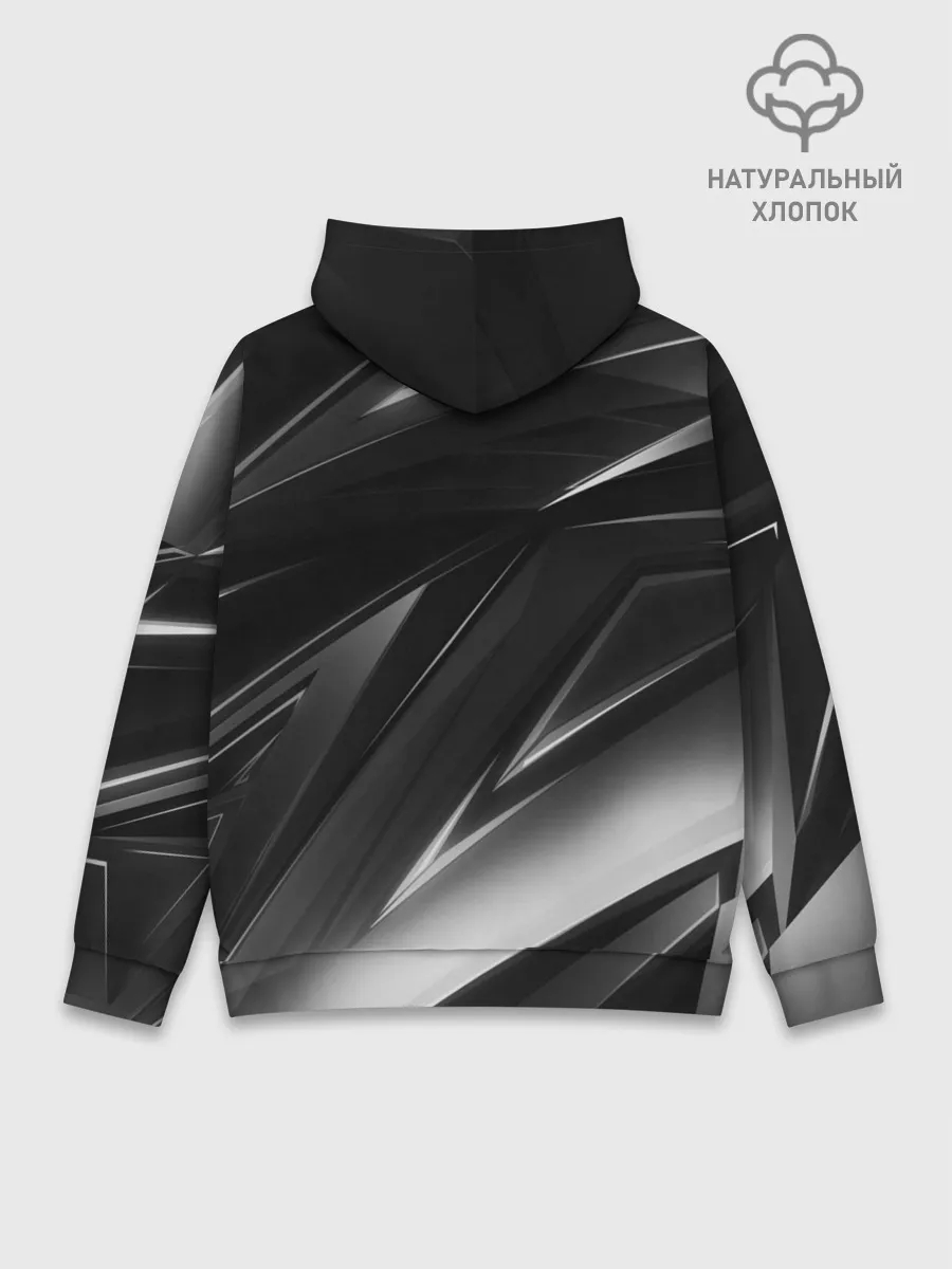 Худи мужской база хлопок / GEOMETRY STRIPES BLACK & WHITE