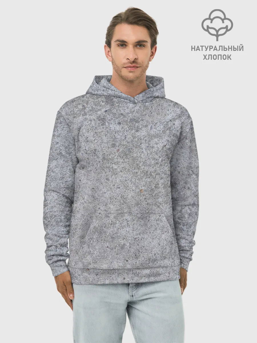 Худи мужской база хлопок / Серый бетон