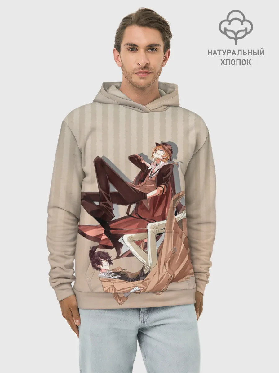 Худи мужской база хлопок / Дазай и ЧУя