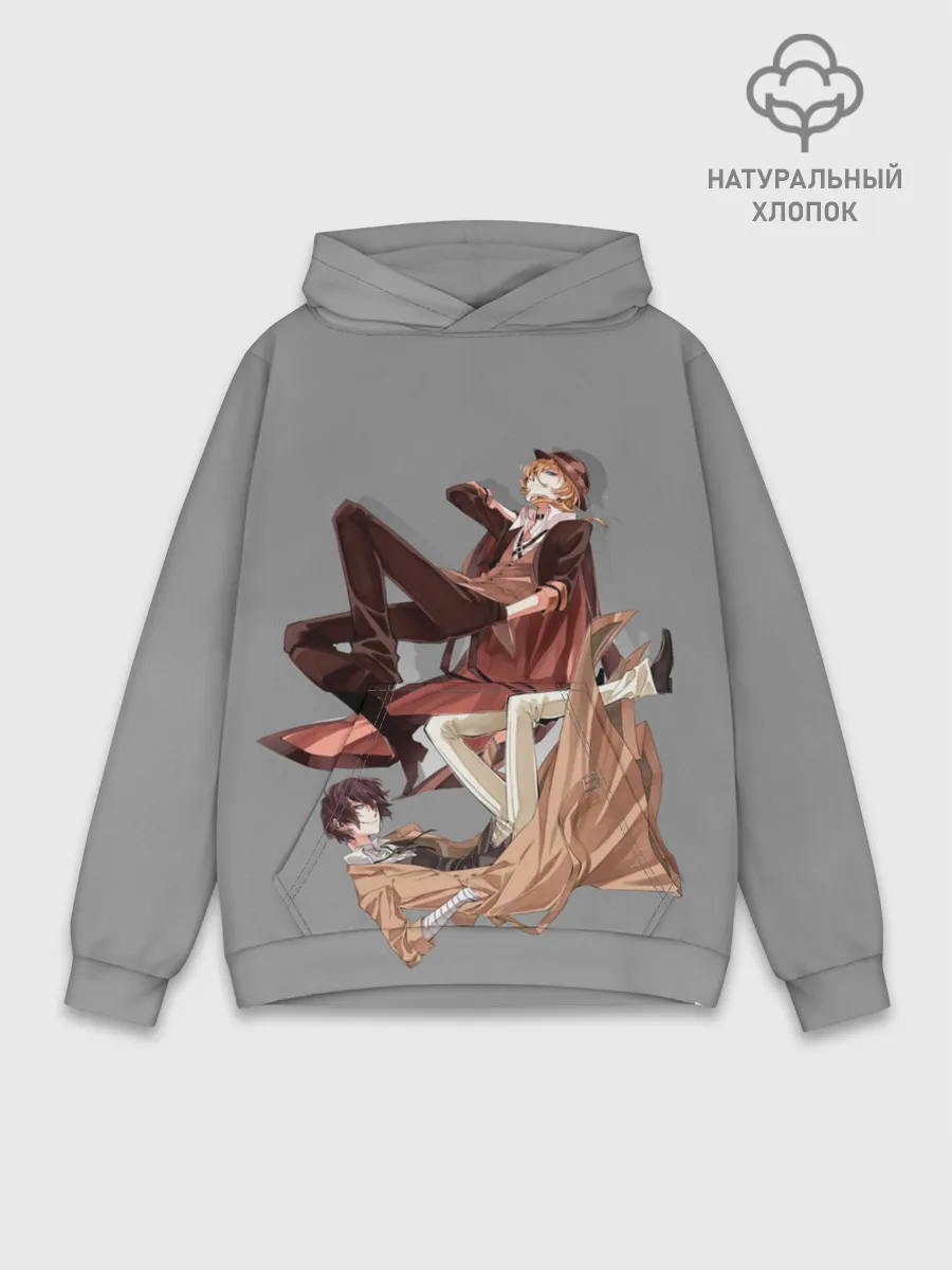 Худи мужской база хлопок / Дазай и Чуя