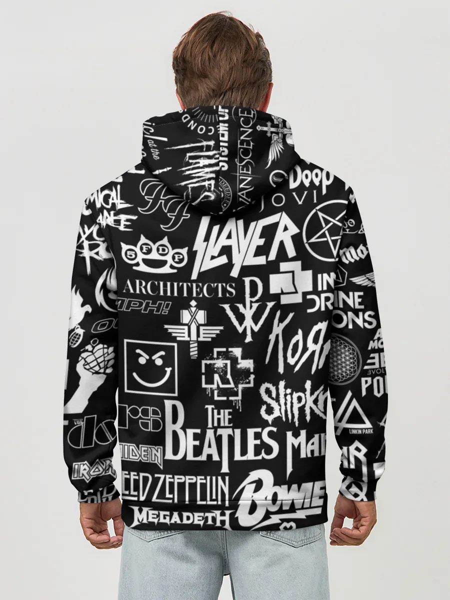 Худи мужской база хлопок / ЛОГОТИПЫ РОК ГРУПП