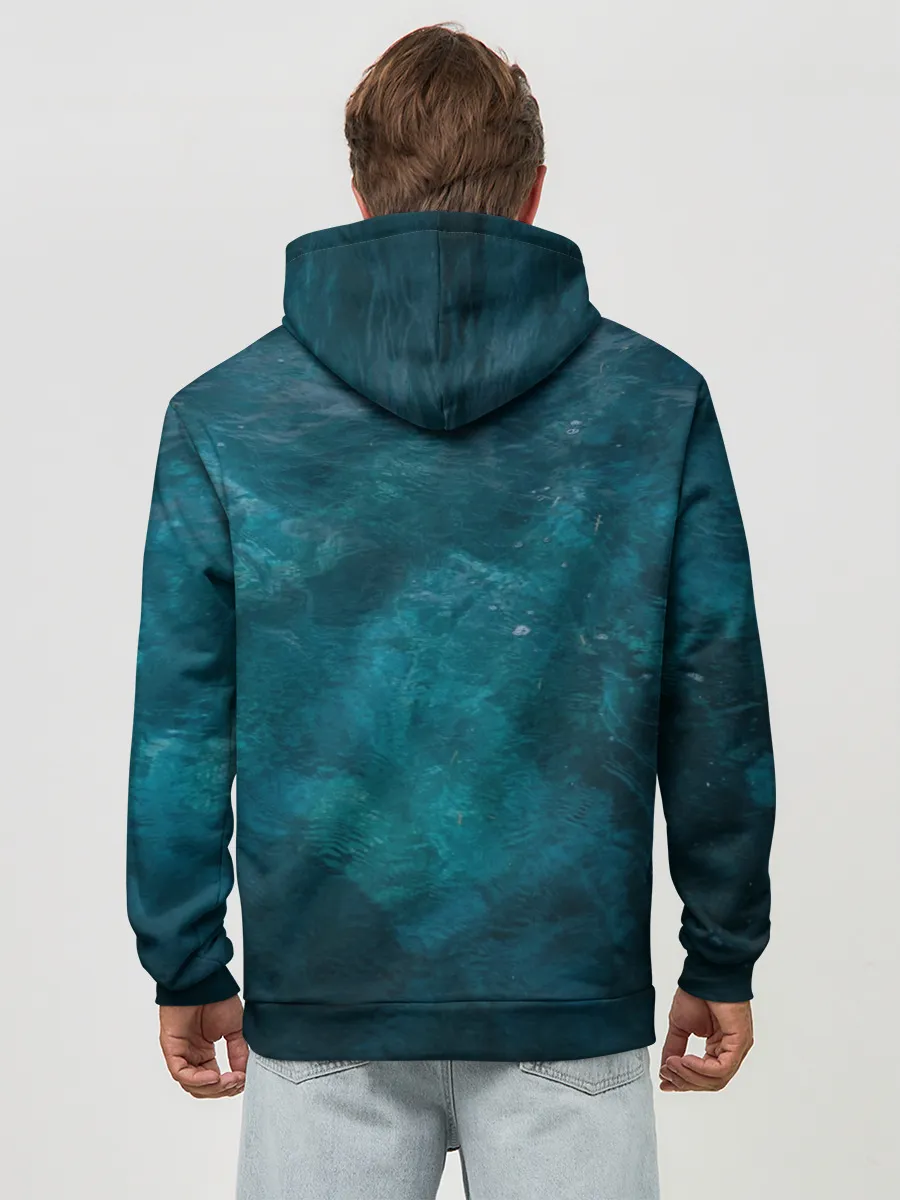 Худи мужской база хлопок / Лазурь