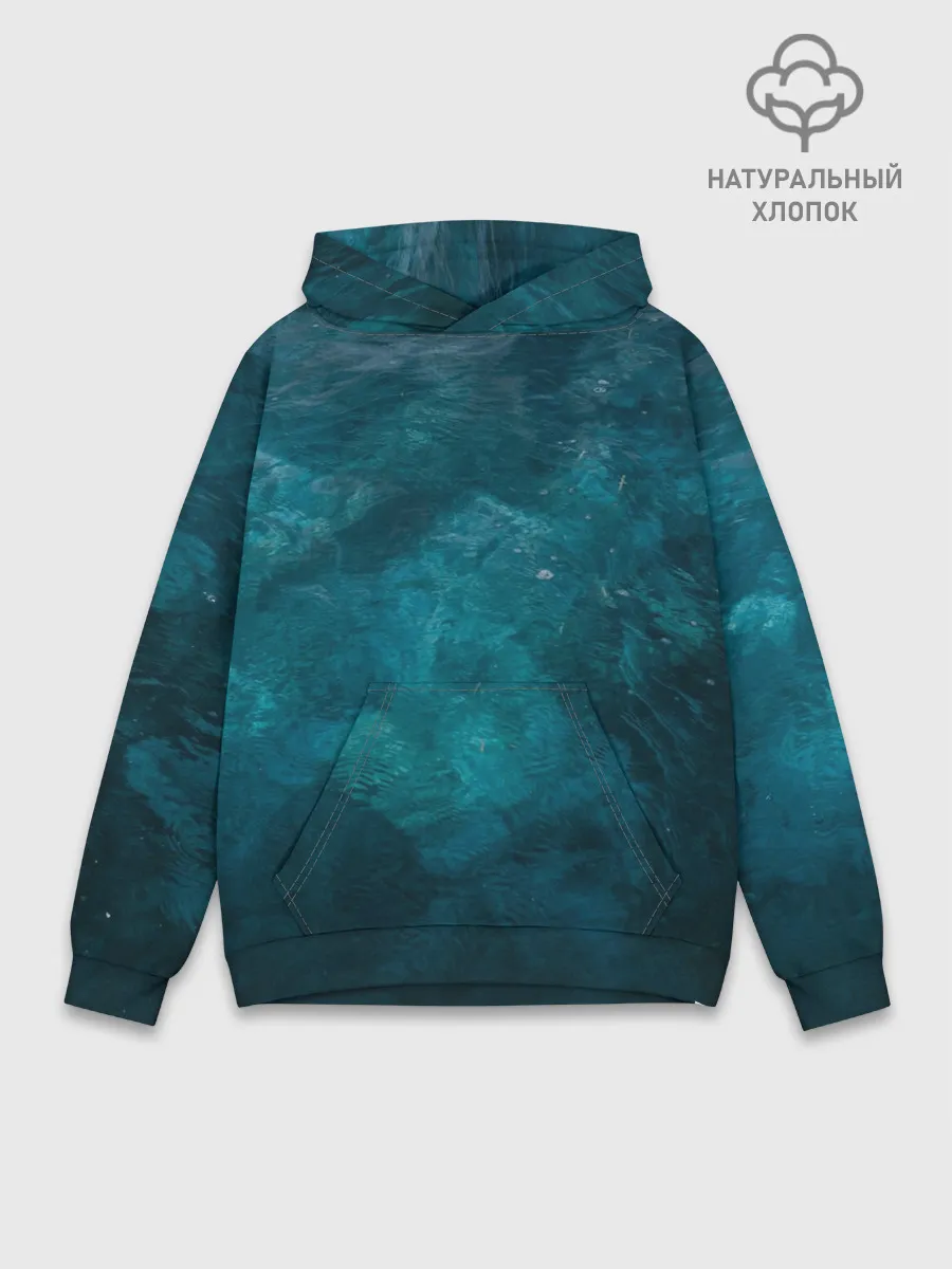 Худи мужской база хлопок / Лазурь