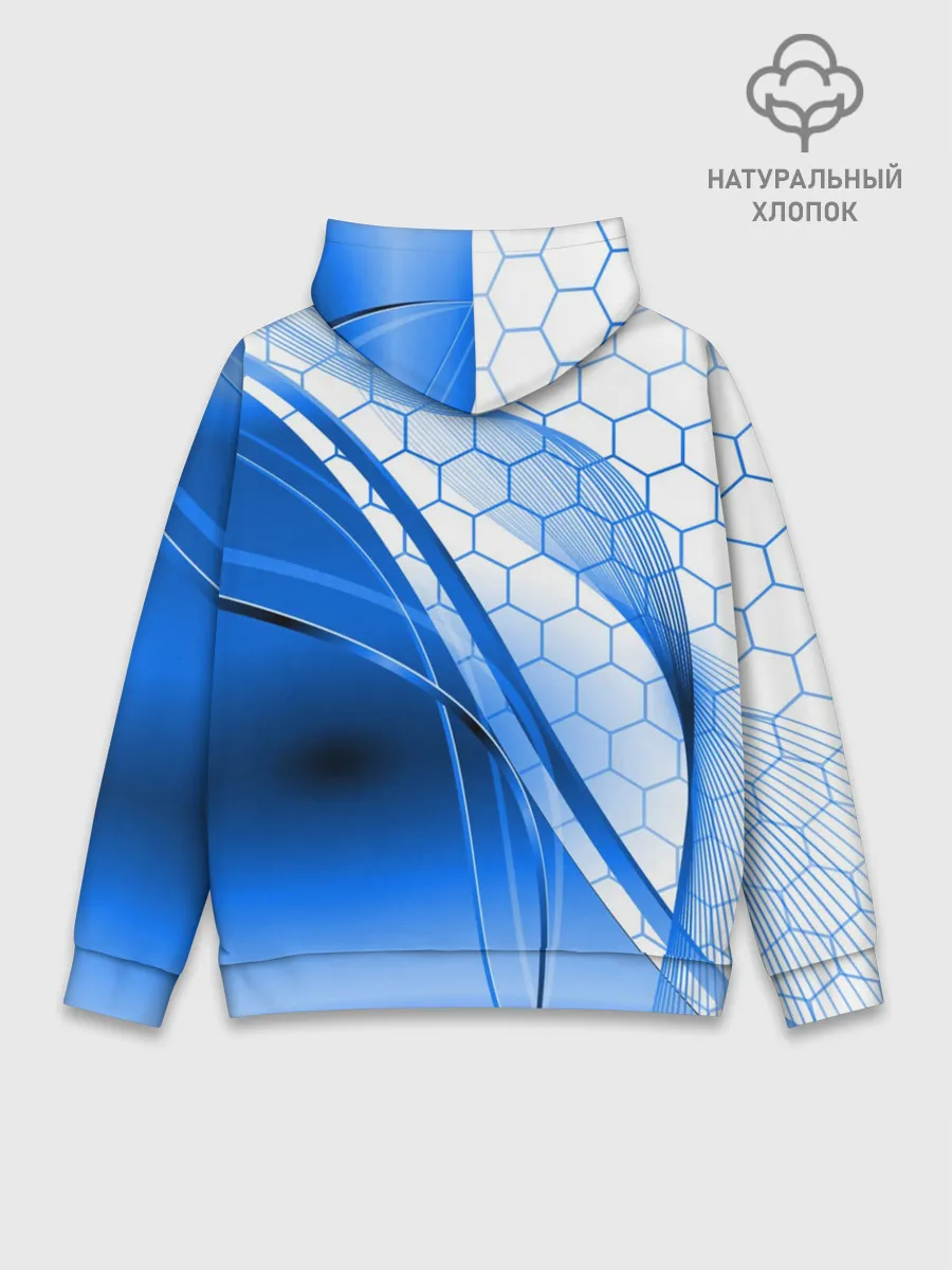 Худи мужской база хлопок / ABSTRACT BLUE