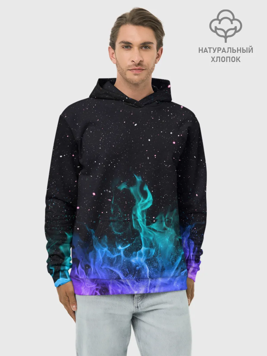 Худи мужской база хлопок / Перламутровый огонь